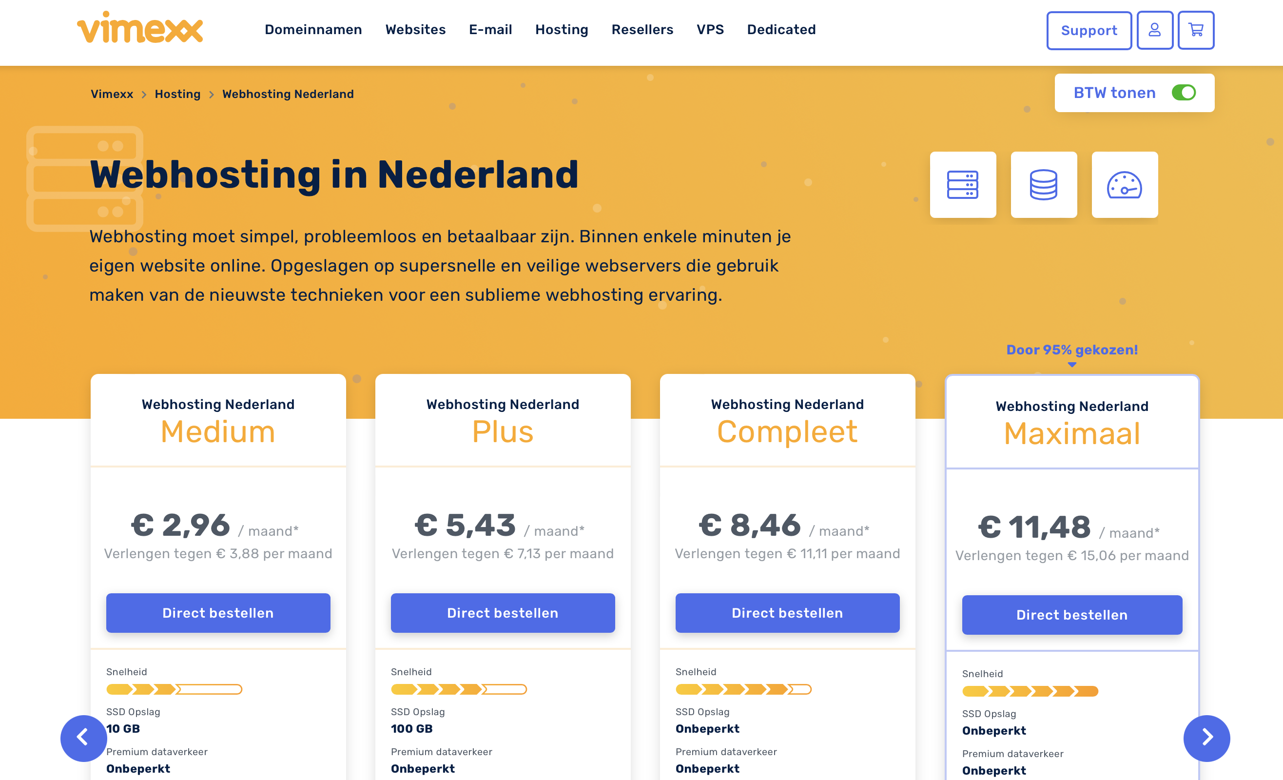 Vimexx.nl hostingpakket