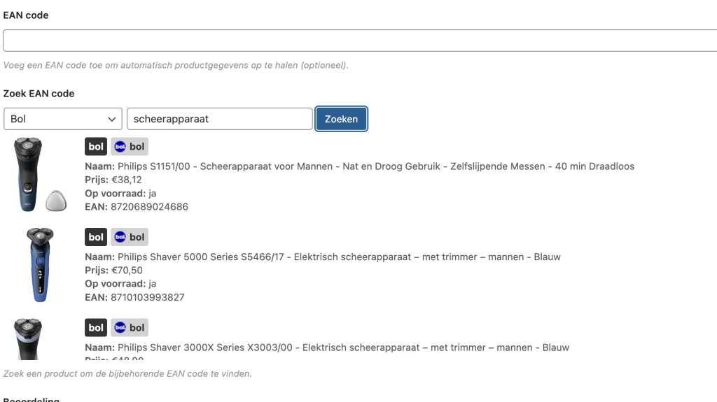 bol.com api koppelen wordpress